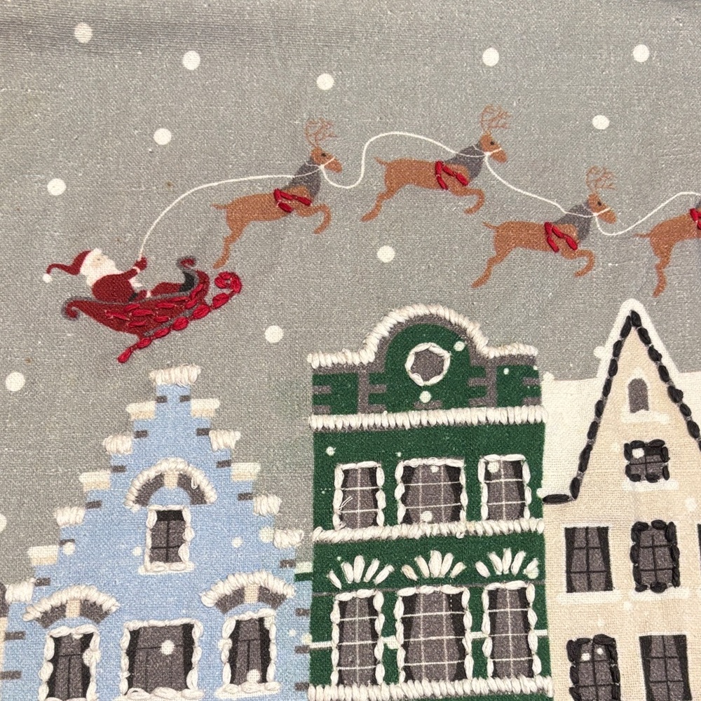 Holiday Santa and Reindeer Tapestry Blanket
